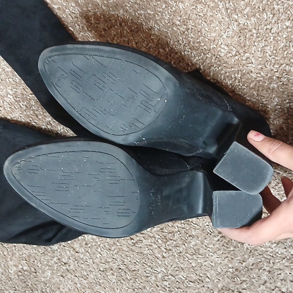 Unisa black knee high chunky heeled boots size 9.5 - Picture 5 of 16